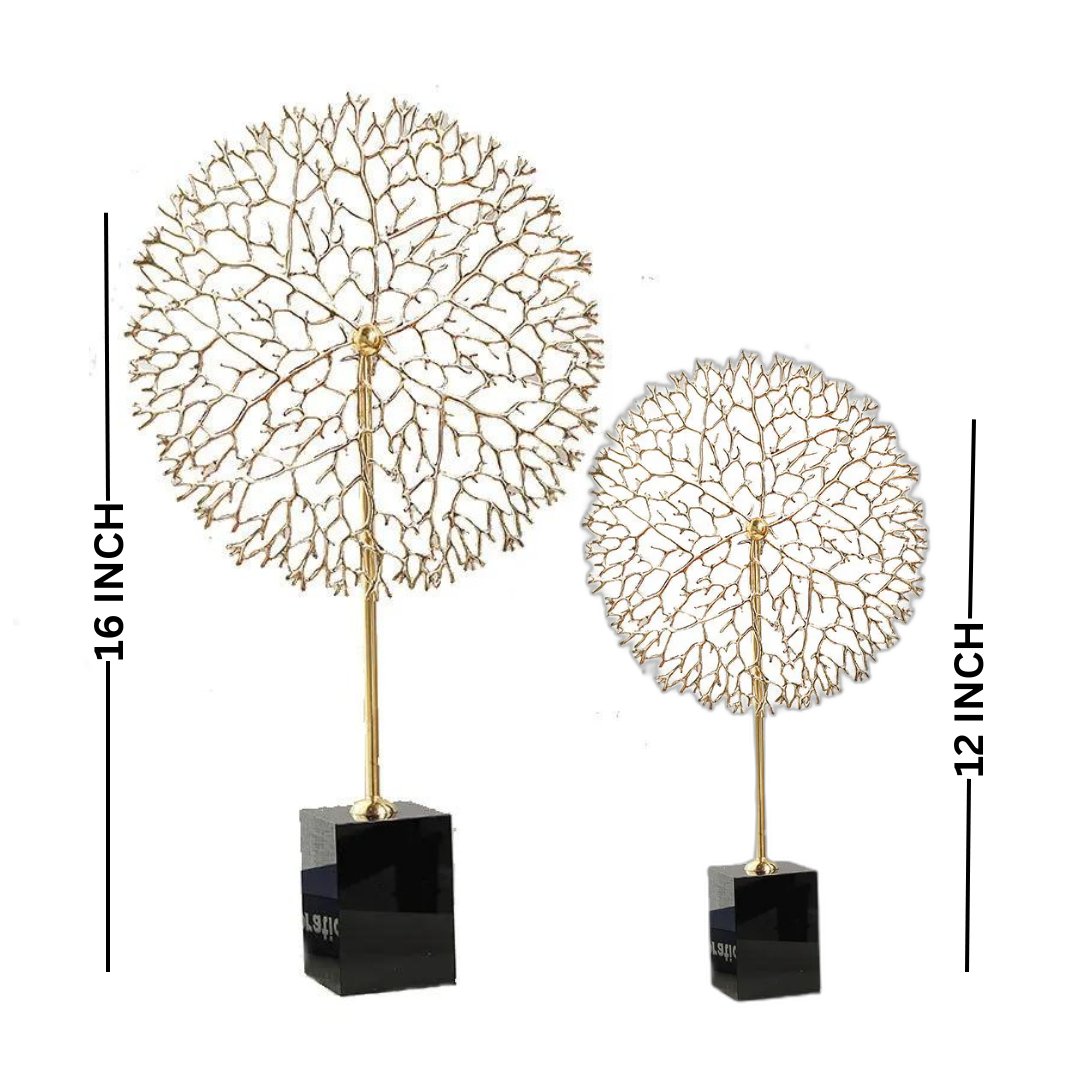 Luxury Coral Tree Accents - Aluminum & Marble Decor for Home and Office - Home Decor at Nestern