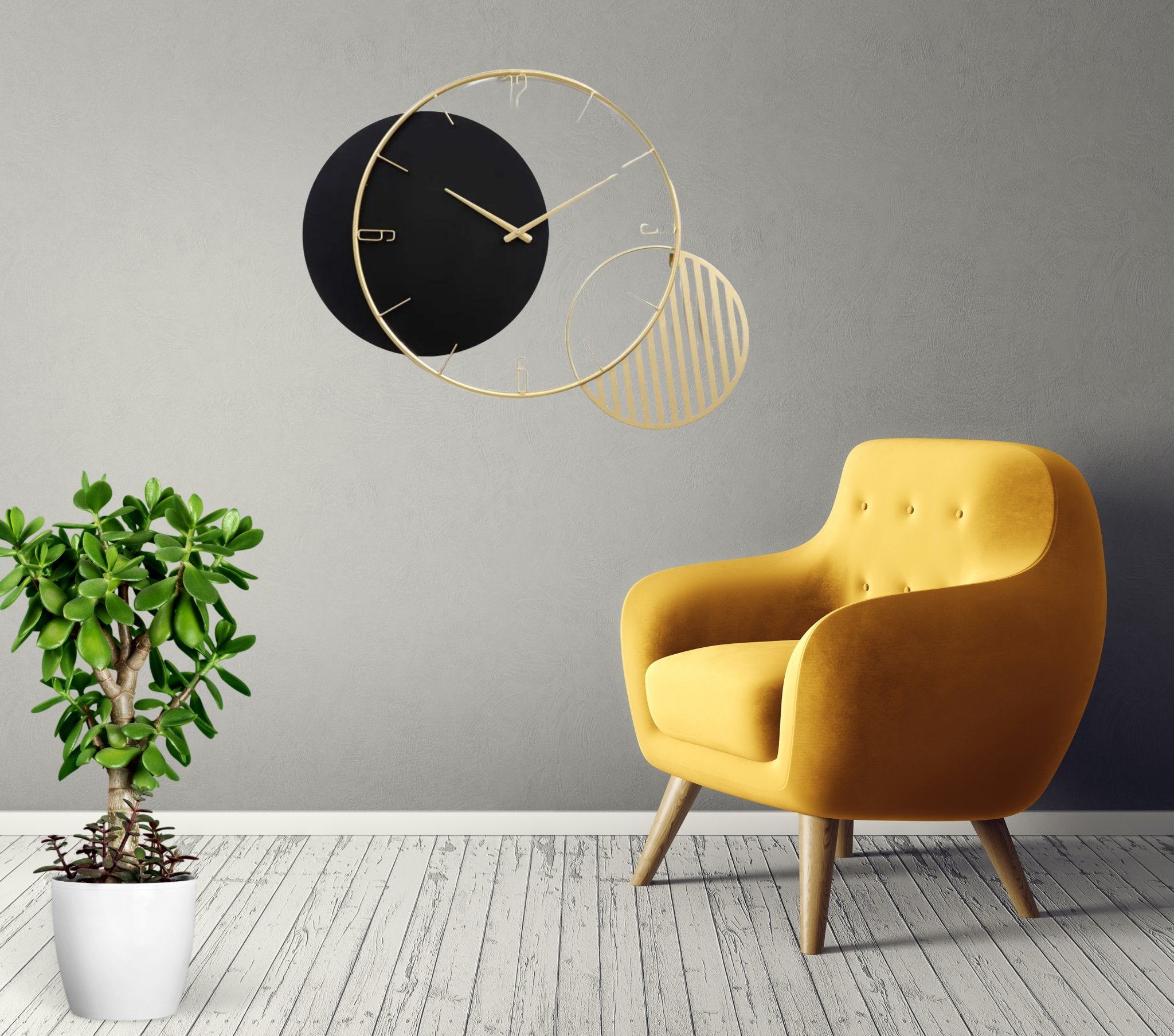 Luxury Ring Design Analog Clock - Perfect for Home and Office - Wall Clock at Nestern