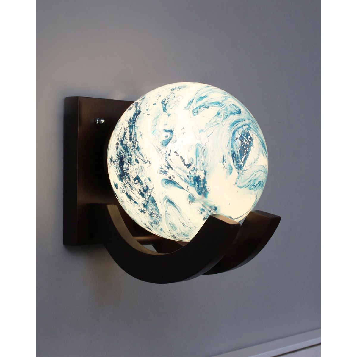 Marbled Spherical Wall Lamp - Wall Lights at Nestern