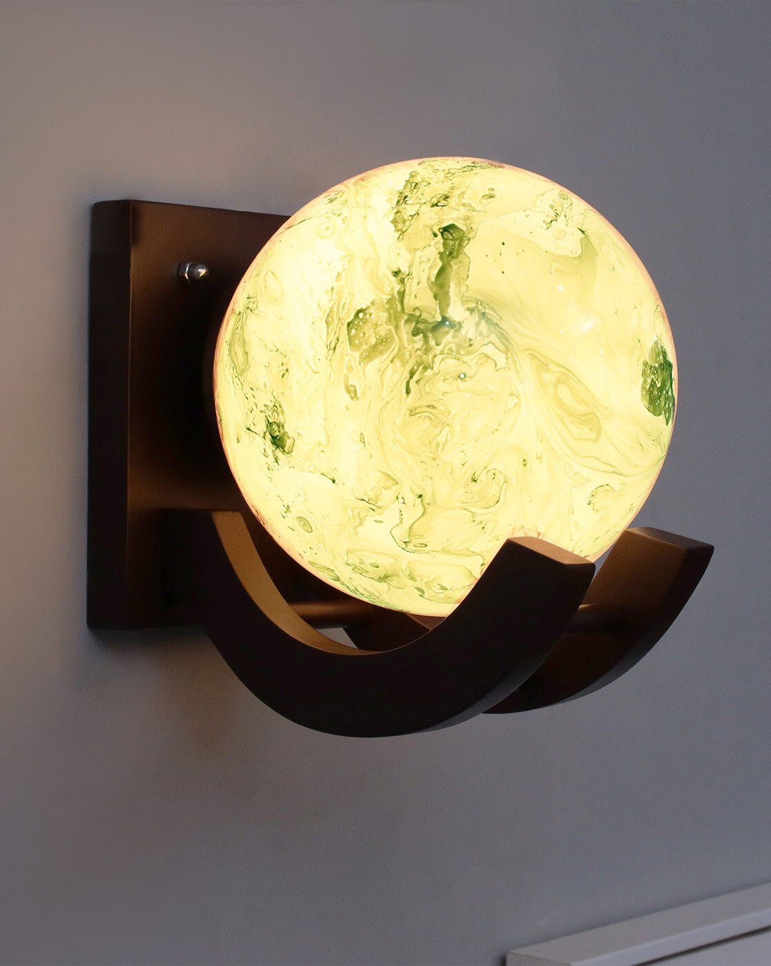 Marbled Spherical Wall Lamp - Wall Lights at Nestern