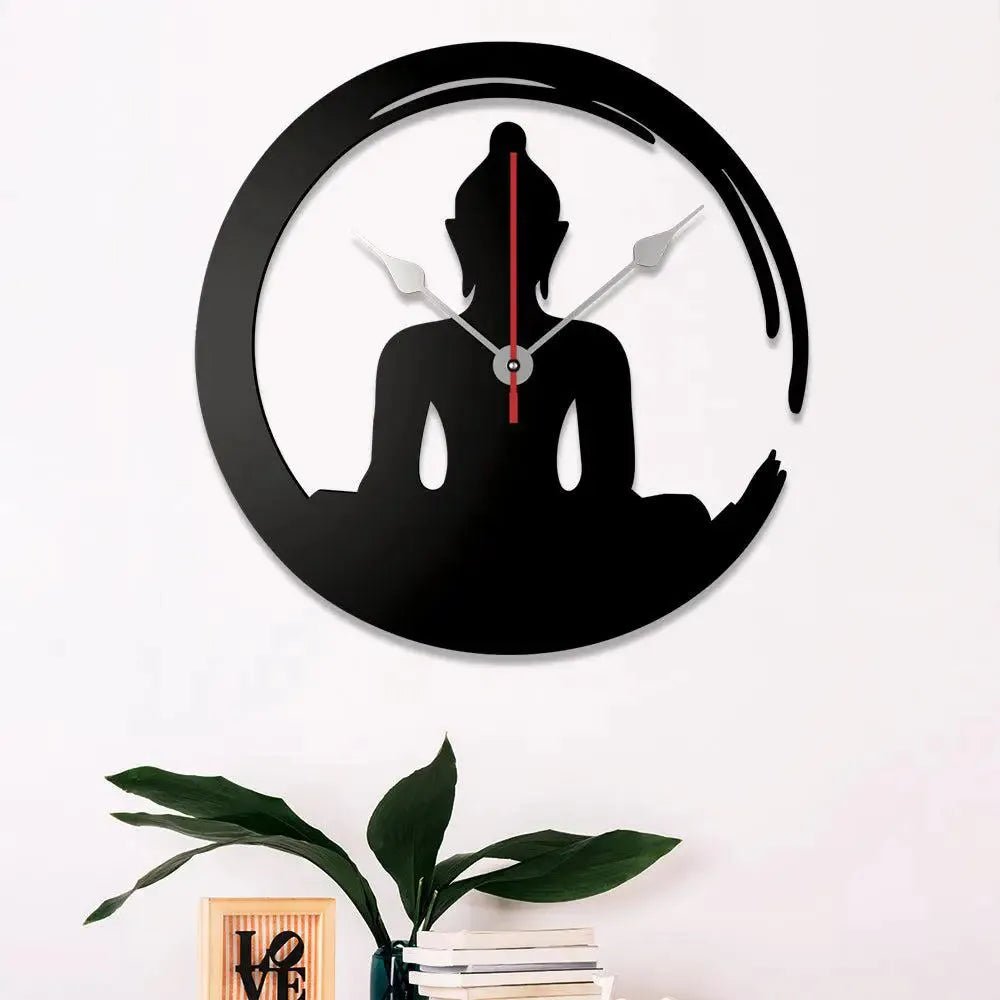 Meditative Silhouette Wall Clock - Wall Clock at Nestern