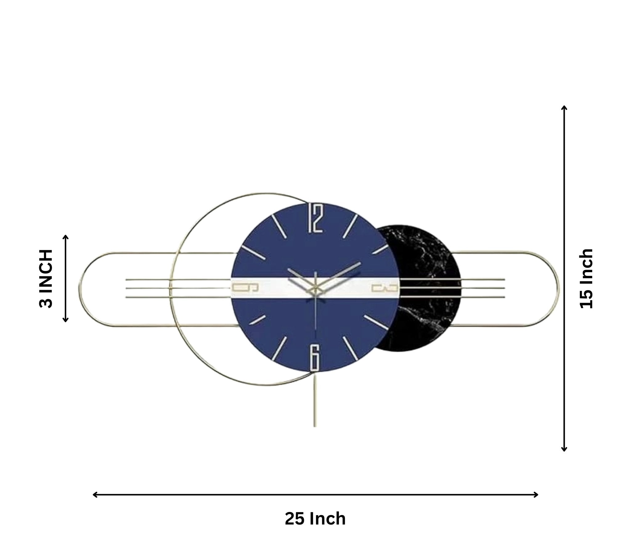 Metal Muse - Large Blue Wall Clock with Artistic Inspiration - Wall Clock at Nestern