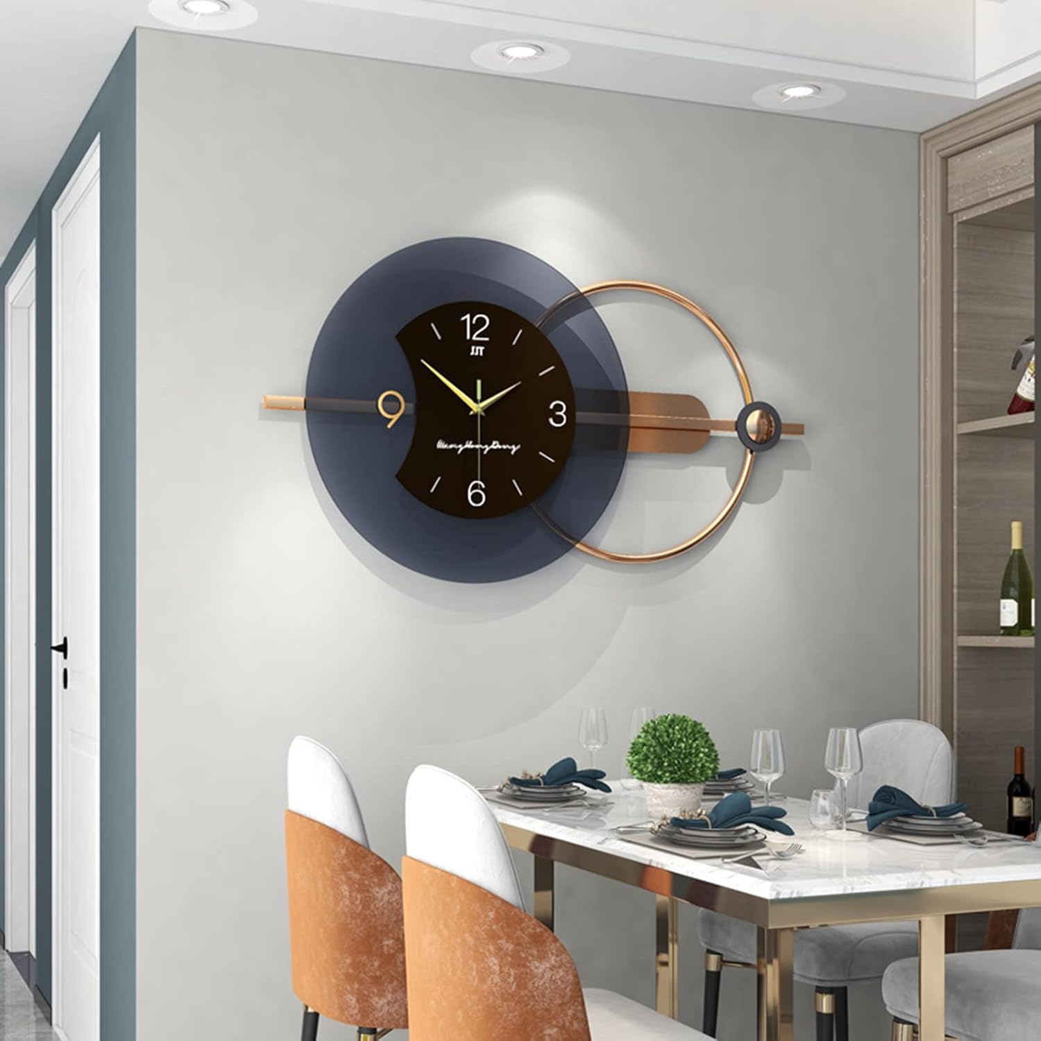 Metallic Accents Geometric Wall Clock - Wall Clock at Nestern