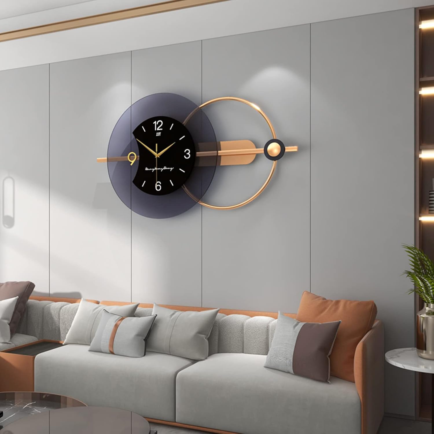 Metallic Accents Geometric Wall Clock - Wall Clock at Nestern