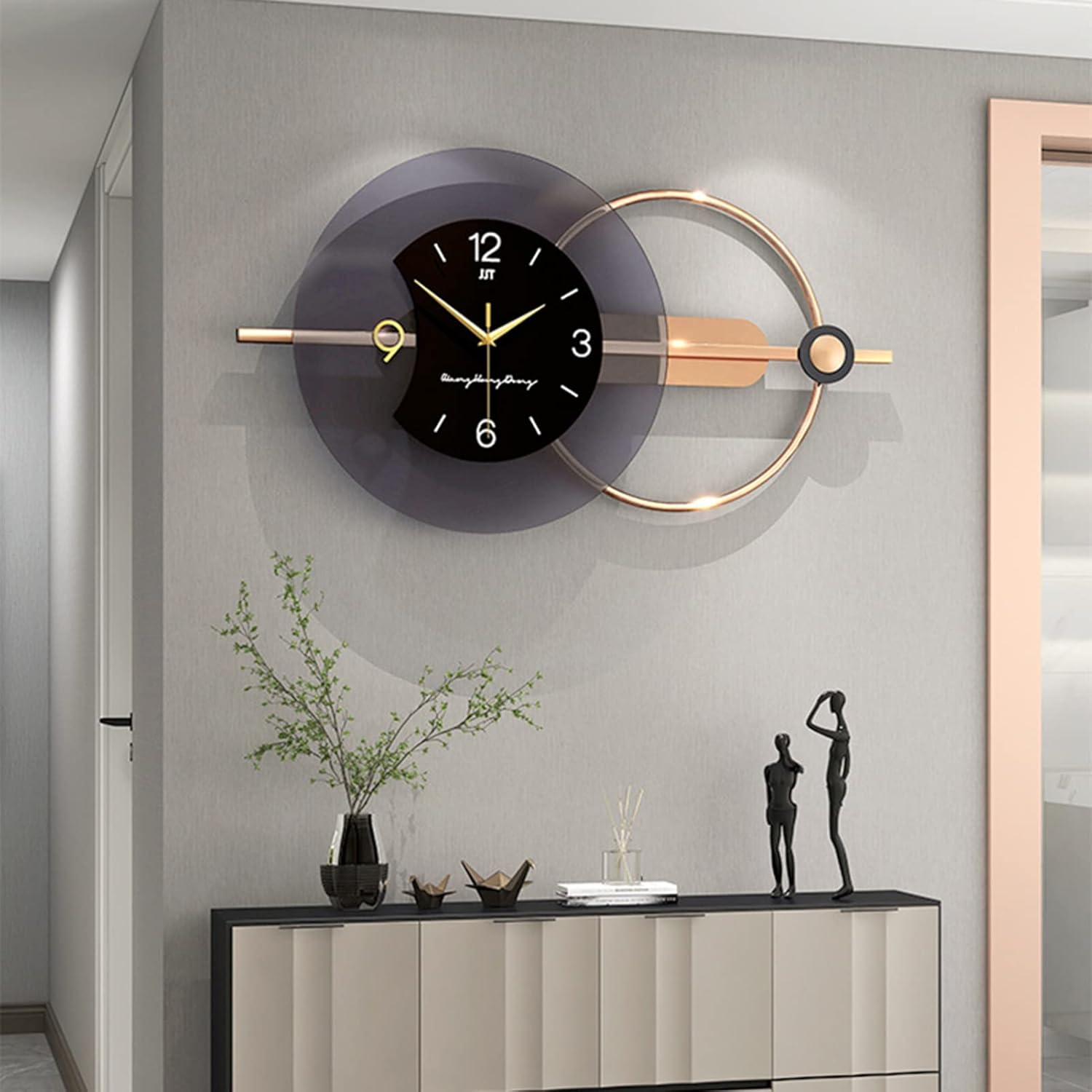 Metallic Accents Geometric Wall Clock - Wall Clock at Nestern