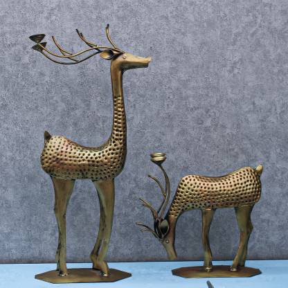 Metallic Deer Sculptures - Table Decors at Nestern