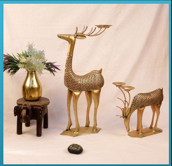 Metallic Deer Sculptures - Table Decors at Nestern