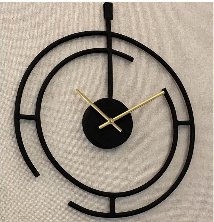 Modern Black Geometric Wall Clock - Sleek Design for Contemporary Spaces - Home Decor at Nestern