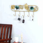 Modern Circular and Floral Wall Hook Rack - Wall Art at Nestern