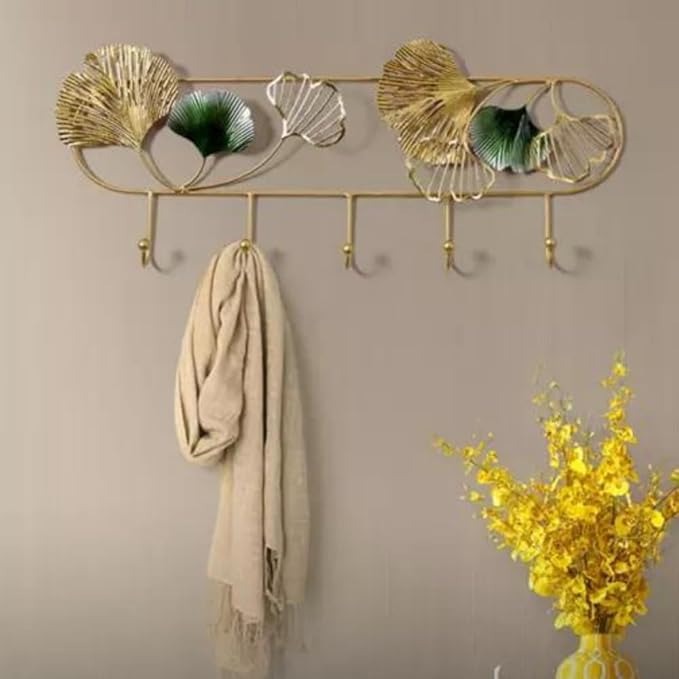 Modern Circular and Floral Wall Hook Rack - Wall Art at Nestern