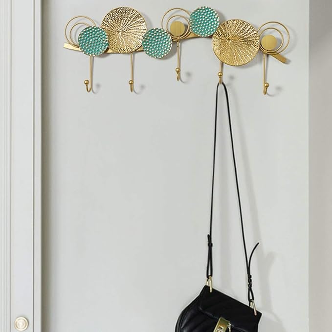 Modern Circular and Floral Wall Hook Rack - Wall Art at Nestern