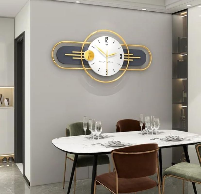 Modern Gold and Black Wall Clock - Sleek Design for Contemporary Interiors - Home Decor at Nestern