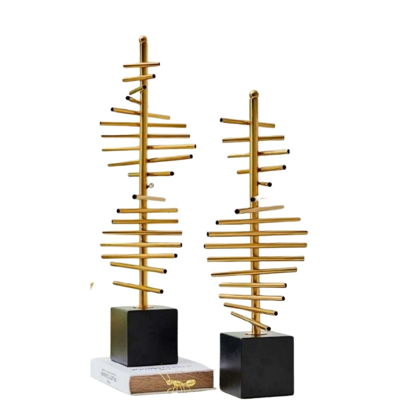 Modern Set of 2 Stainless Steel Art Pieces with Sleek Design - Home Decor at Nestern