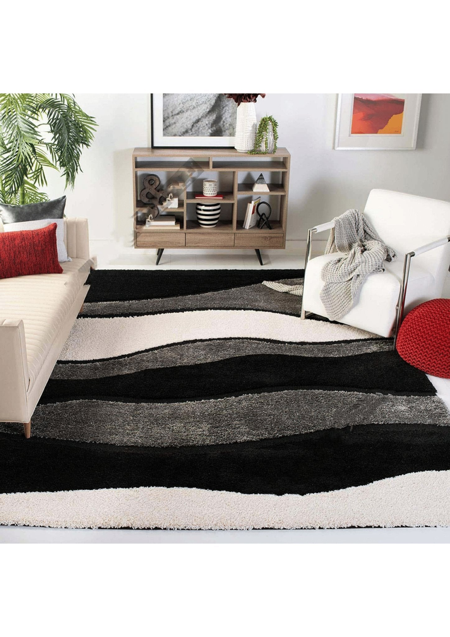 Monochrome Chic Geometric Rug - Rugs at Nestern