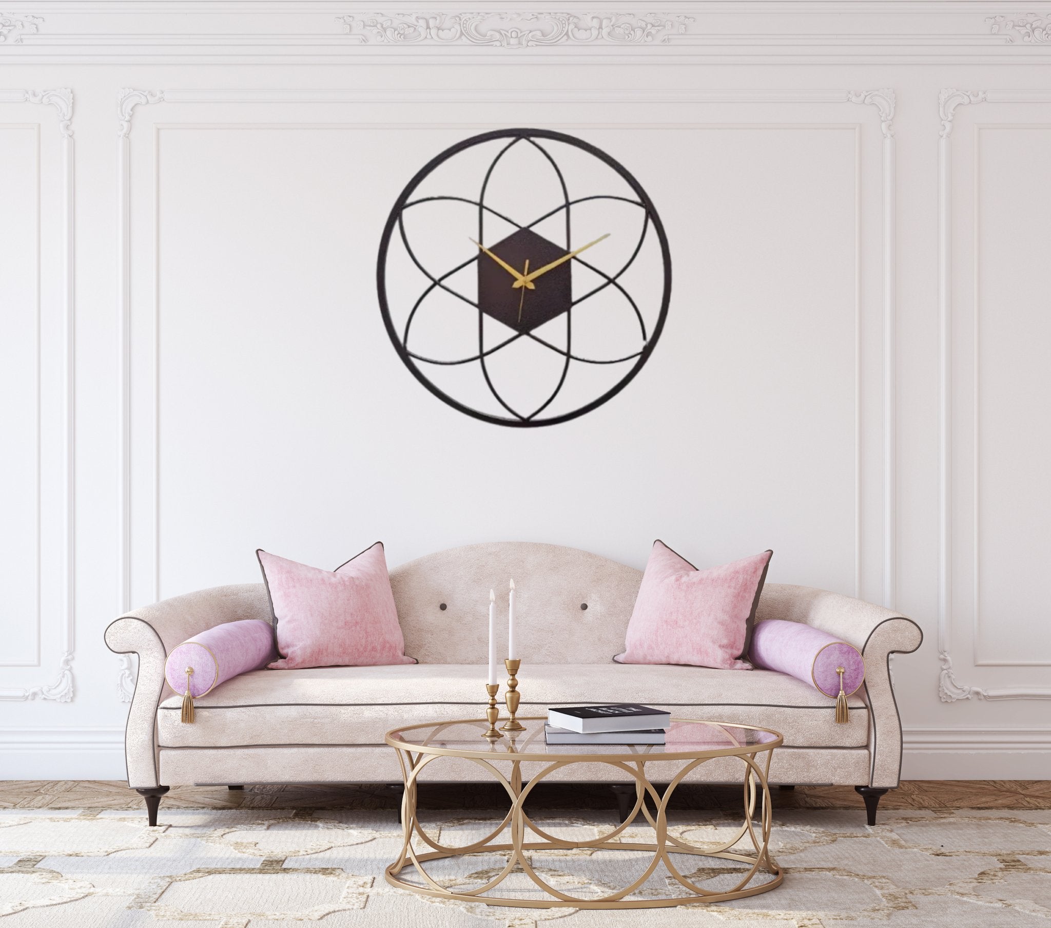 Orbital Elegance Large Wall Clock: Modern Geometry Meets Time - Home Decor at Nestern