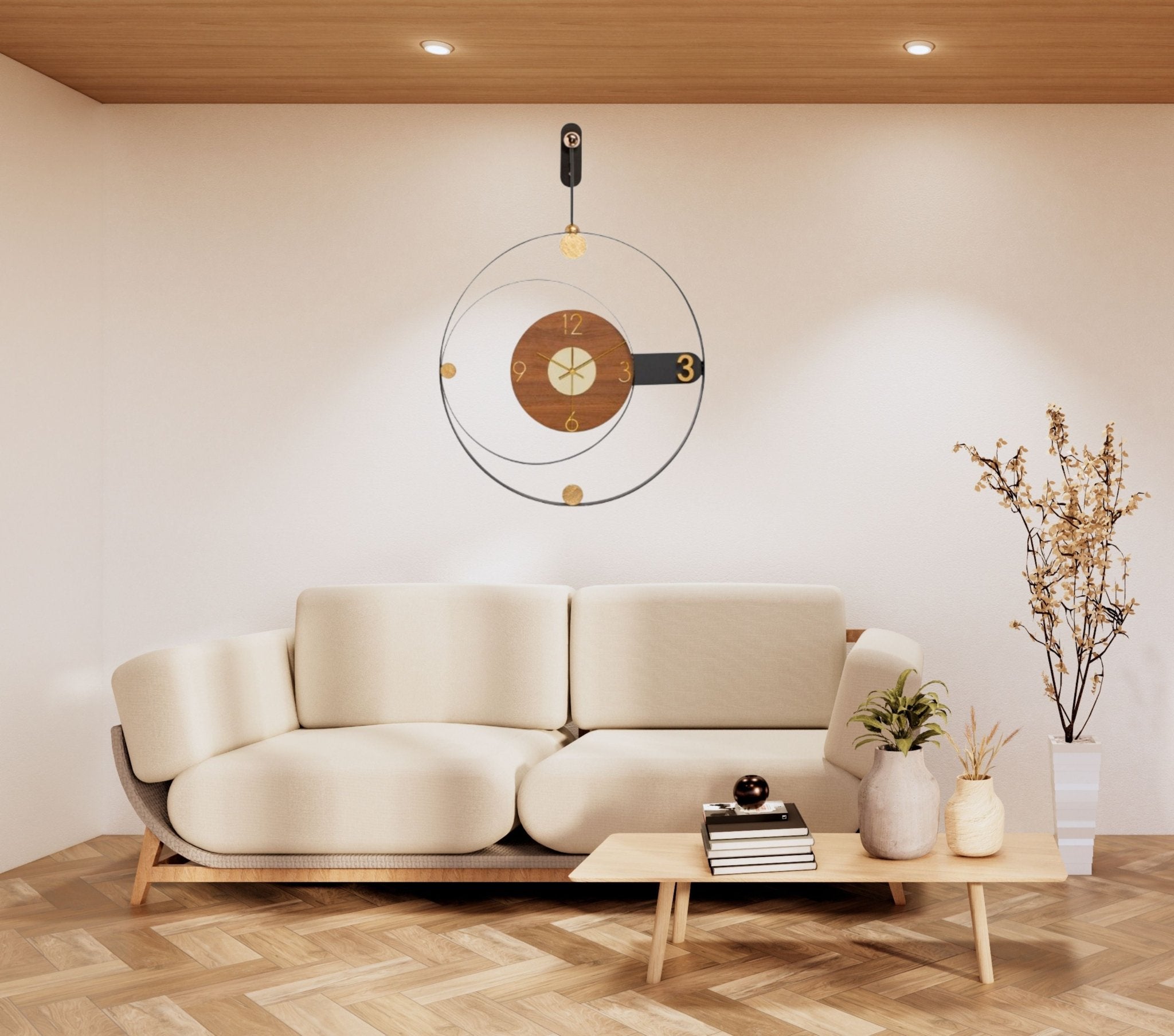 Orbiting Time Wall Clock: Modern Elegance in Motion - Wall Clock at Nestern