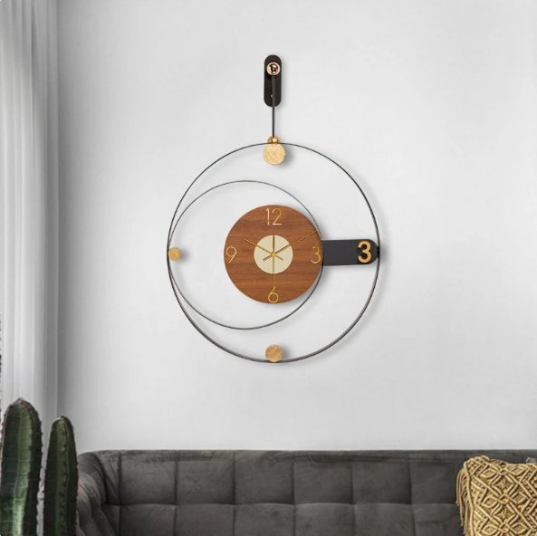 Orbiting Time Wall Clock: Modern Elegance in Motion - Wall Clock at Nestern