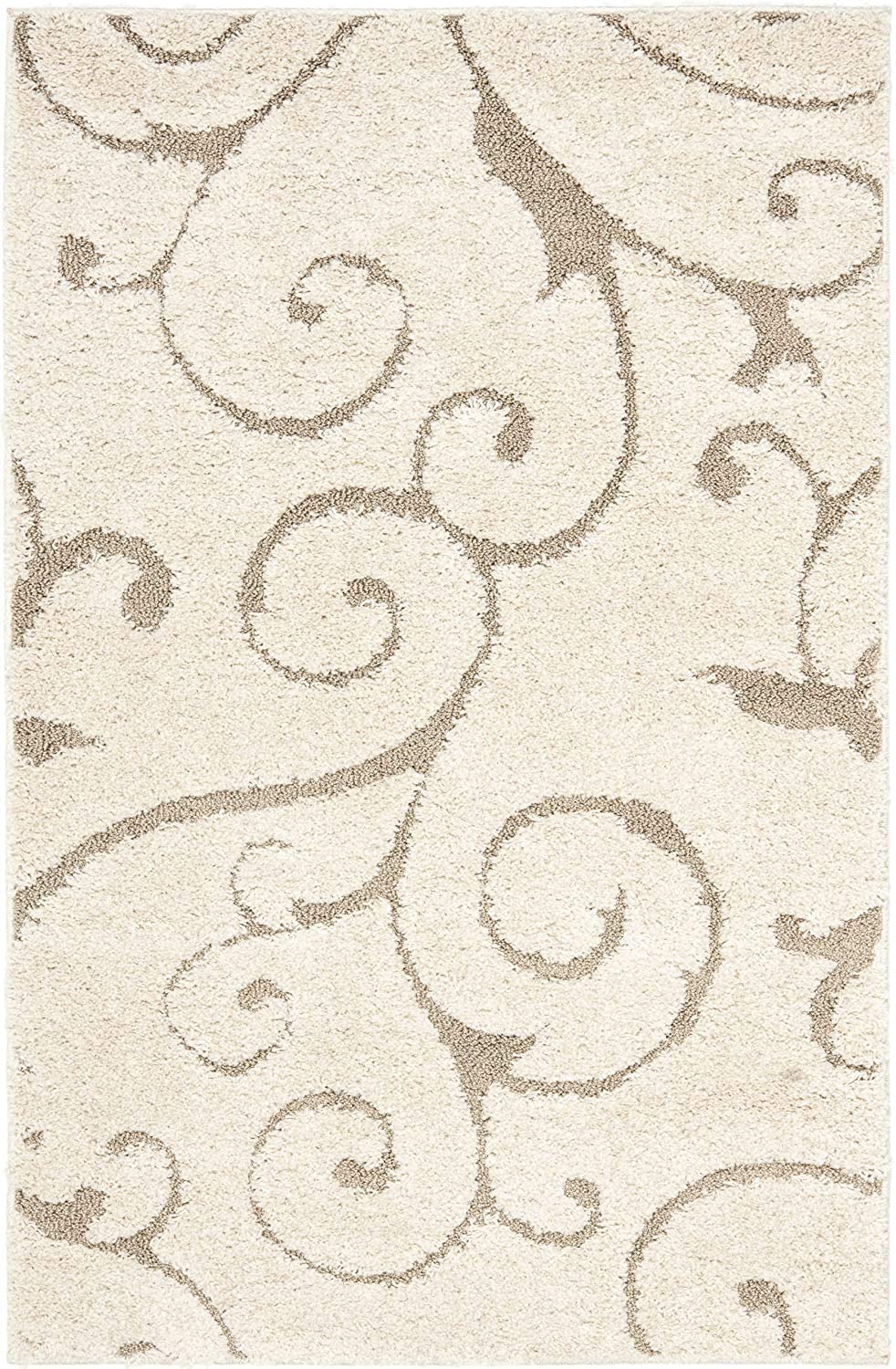 Ornate Beige Swirl Area Rug - Rugs at Nestern