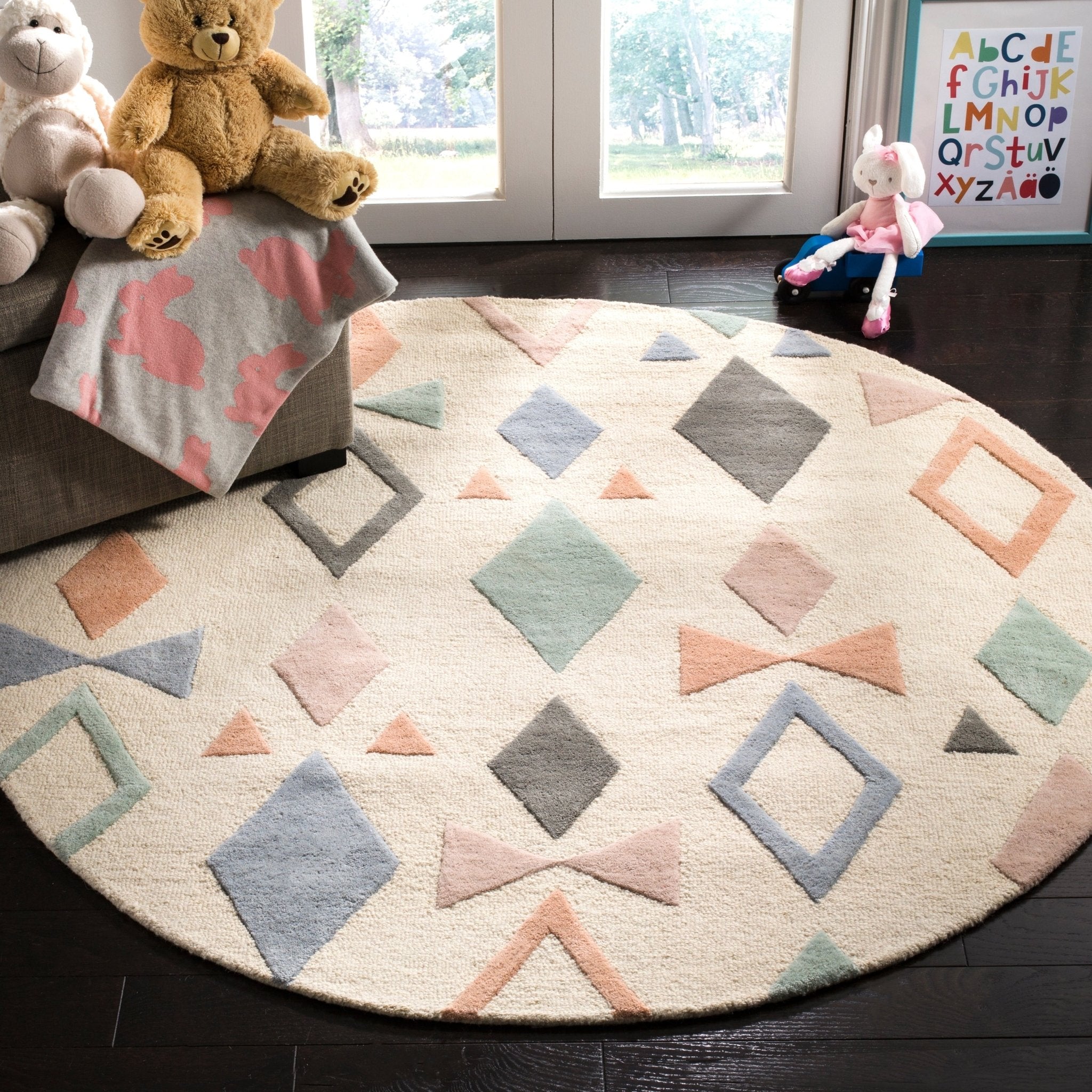 Pastel Geometric Elegance Plush Area Rug - Rugs at Nestern