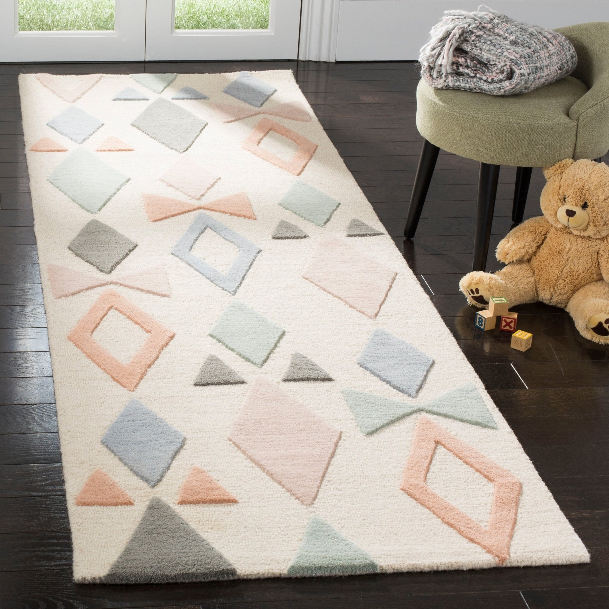 Pastel Geometric Elegance Plush Area Rug - Rugs at Nestern