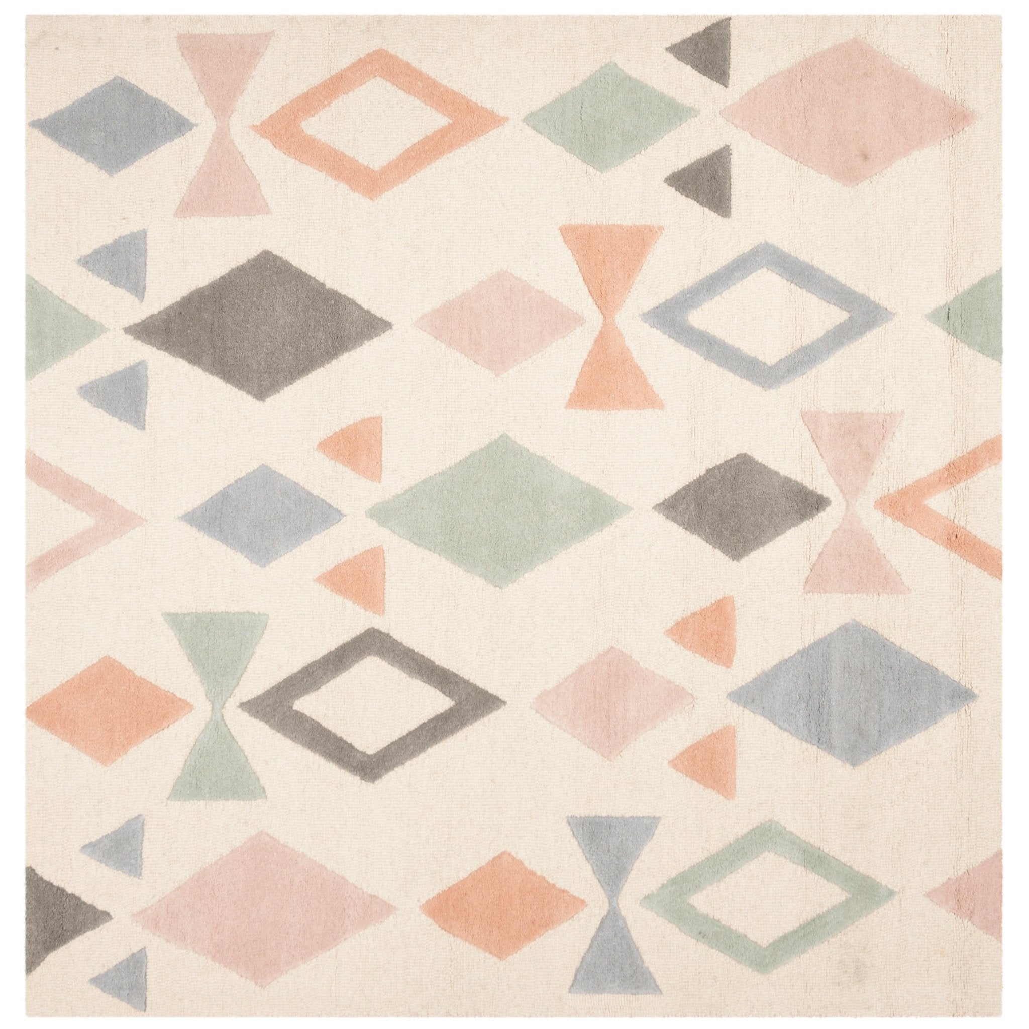 Pastel Geometric Elegance Plush Area Rug - Rugs at Nestern