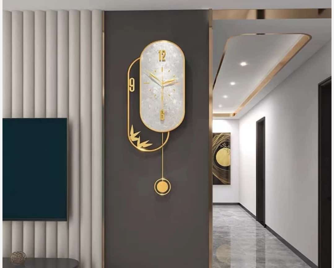 Pin Wall Clock with Gold Accents - Wall Clock at Nestern