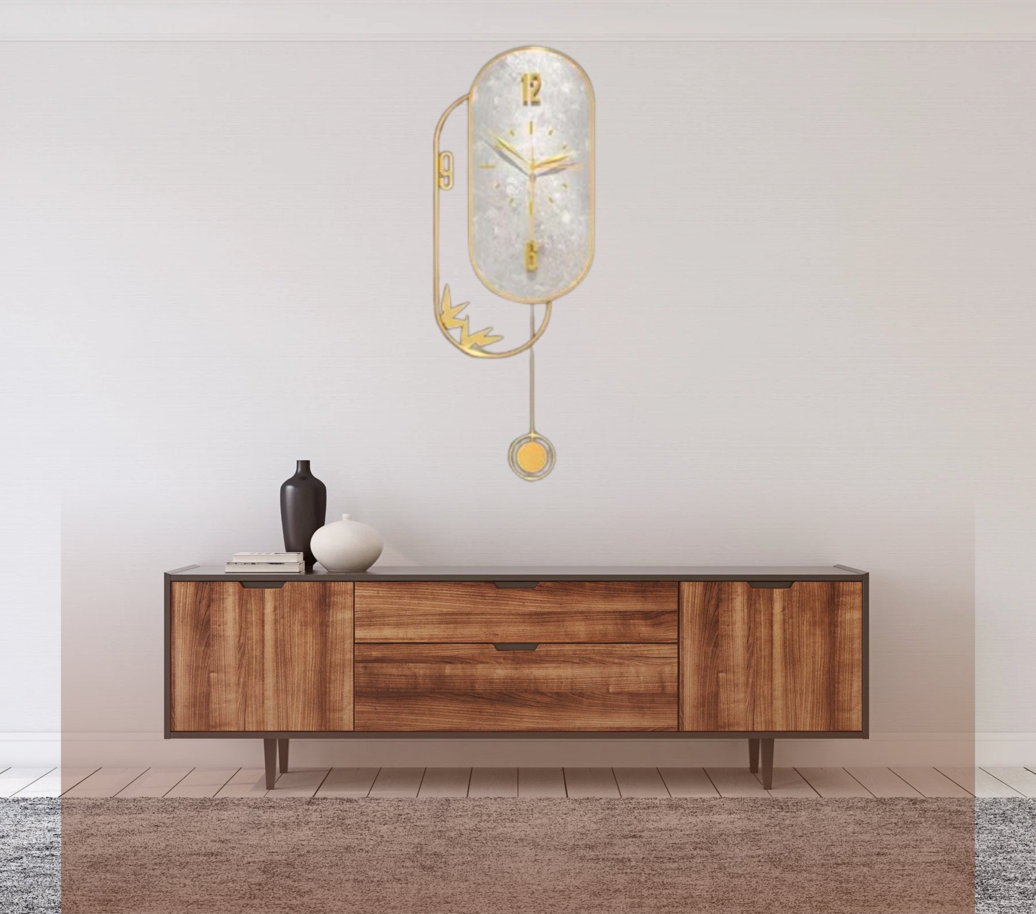 Pin Wall Clock with Gold Accents - Wall Clock at Nestern