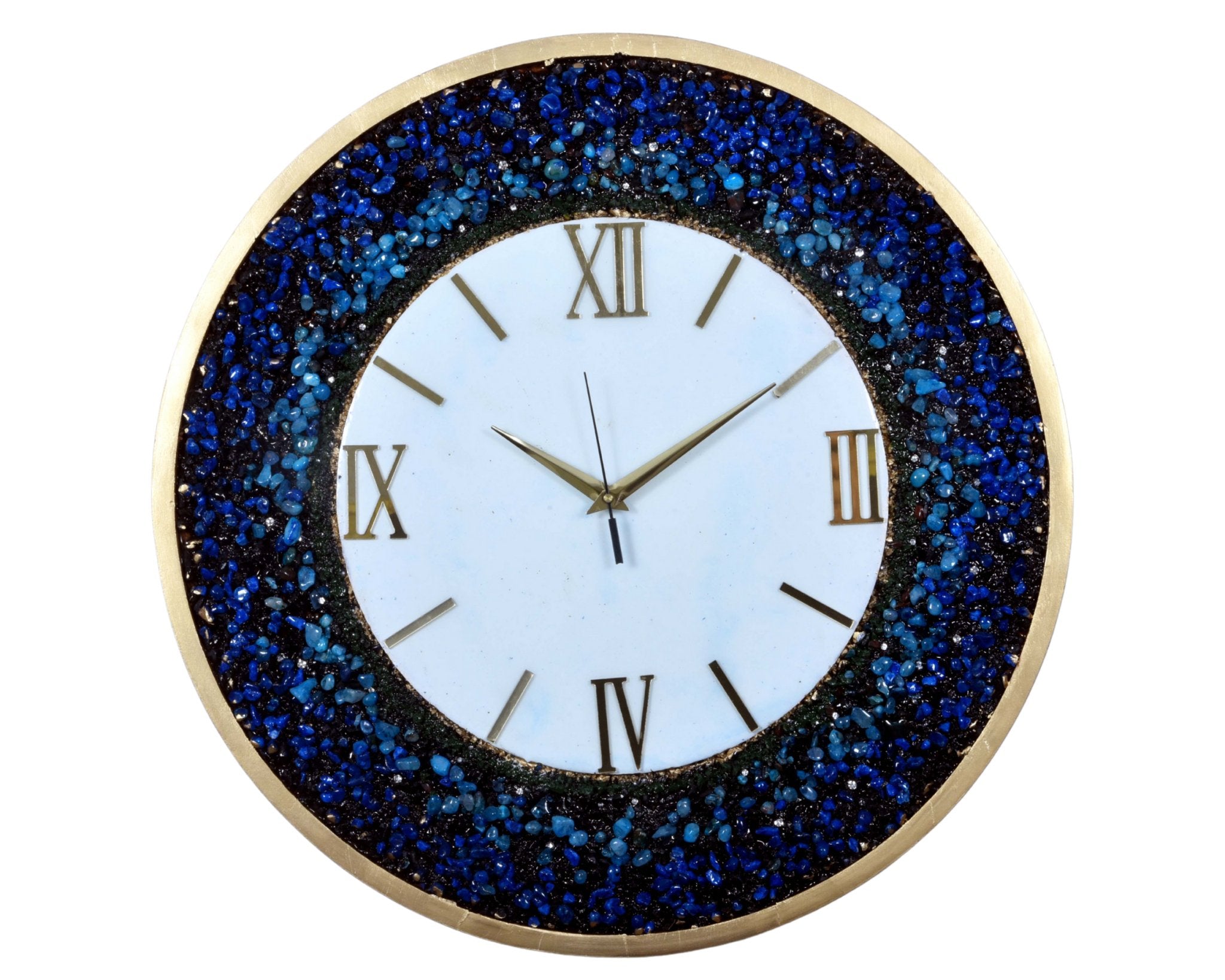 Premium Blue Agate Wall Clock – Stunning Design for Luxurious Home Décor - Wall Clock at Nestern