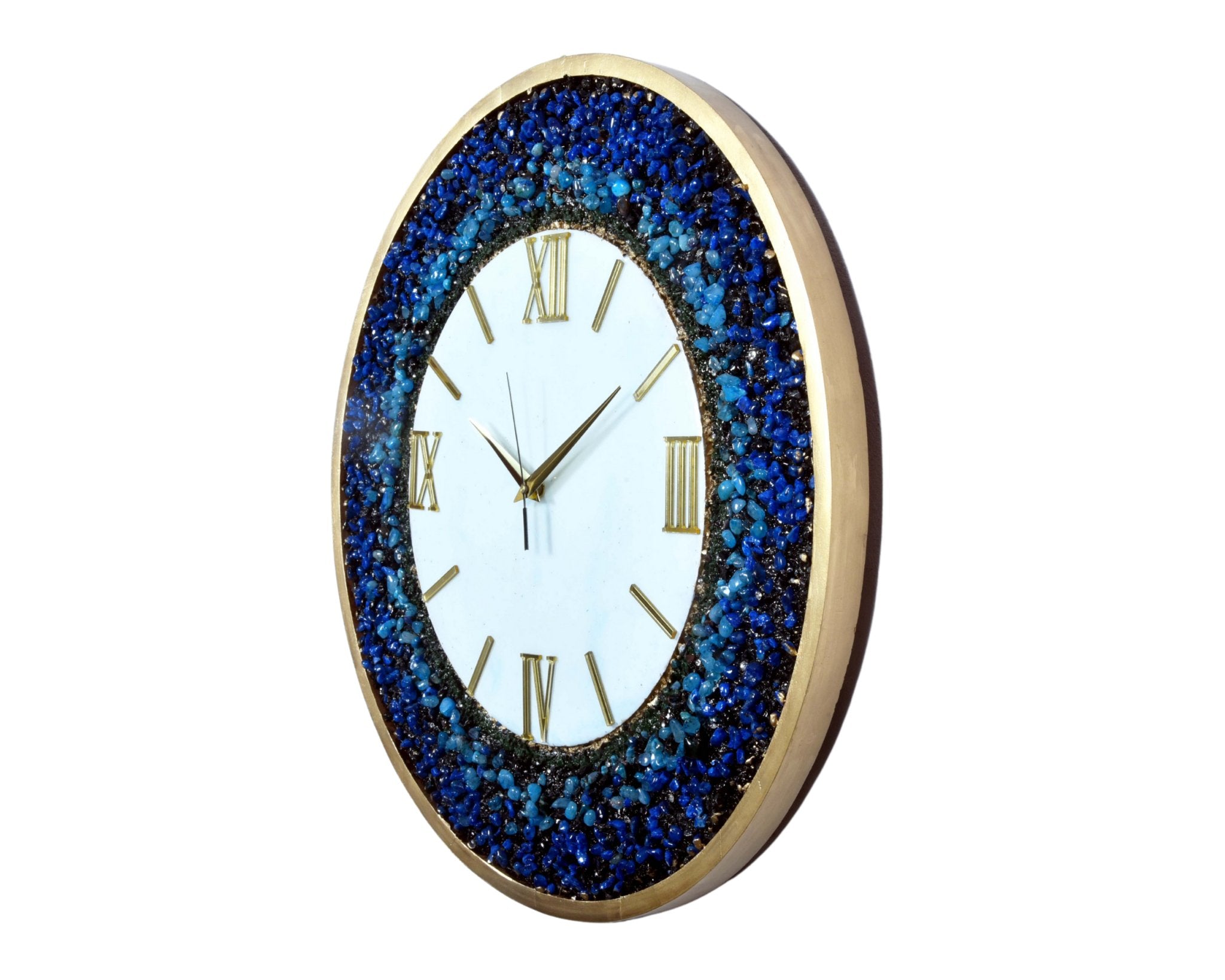 Premium Blue Agate Wall Clock – Stunning Design for Luxurious Home Décor - Wall Clock at Nestern