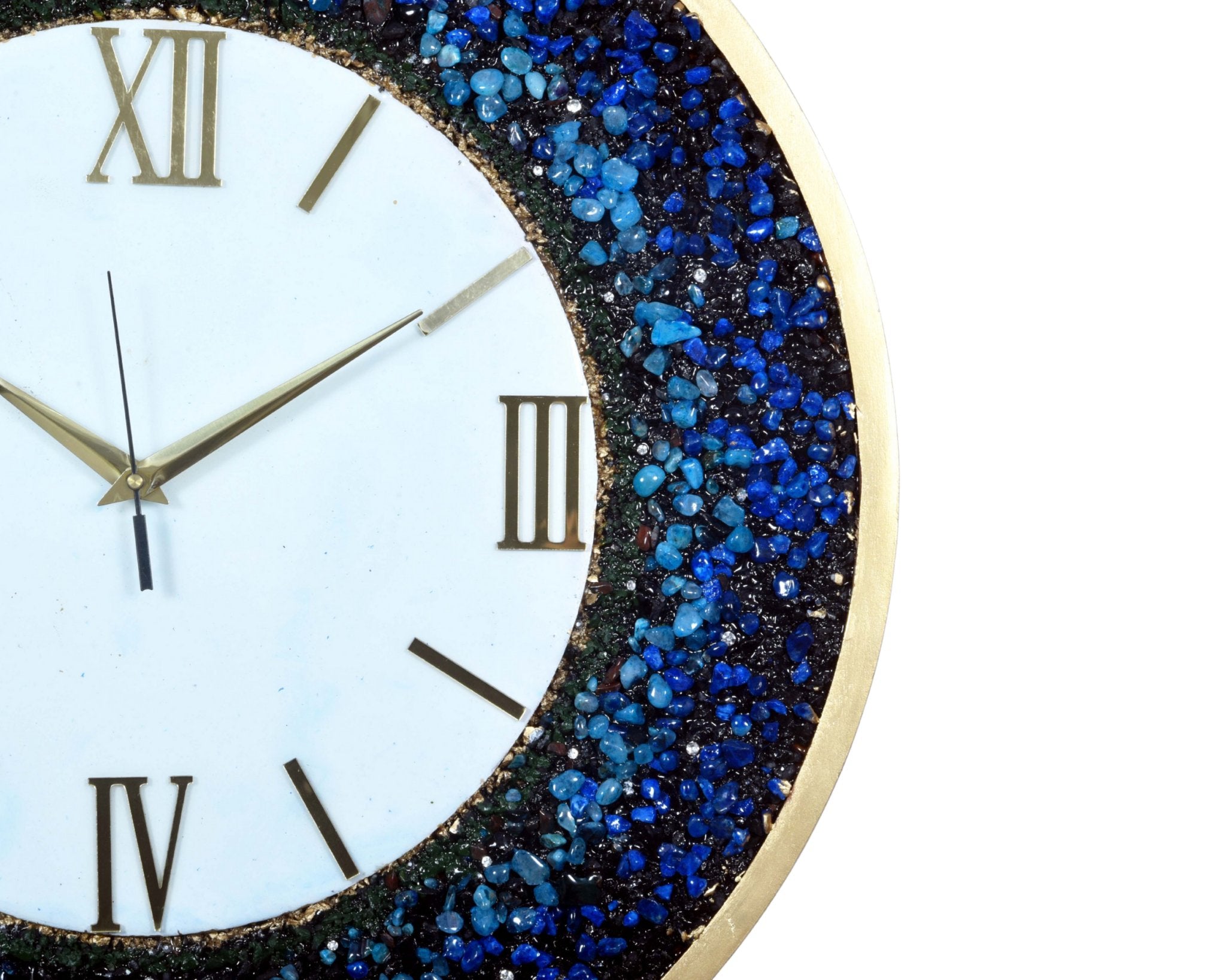 Premium Blue Agate Wall Clock – Stunning Design for Luxurious Home Décor - Wall Clock at Nestern