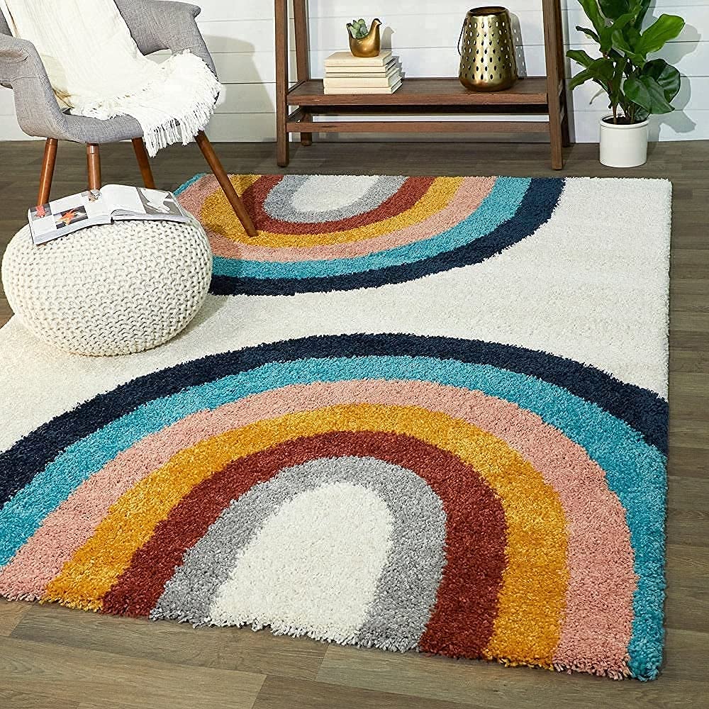 Rainbow Arc Pattern Area Rug - Rugs at Nestern