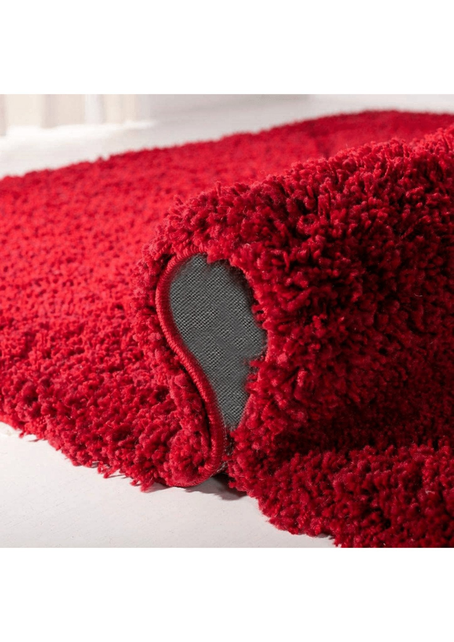 Red Plush Shaggy Rug - Rugs at Nestern