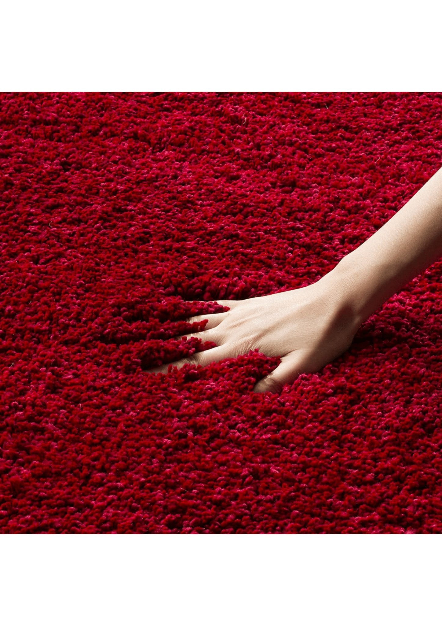 Red Plush Shaggy Rug - Rugs at Nestern