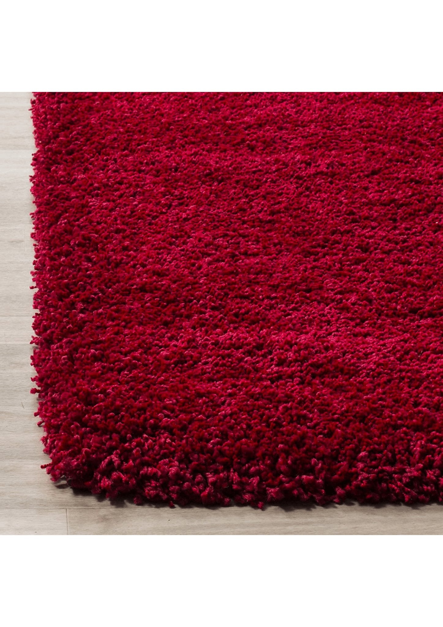 Red Plush Shaggy Rug - Rugs at Nestern