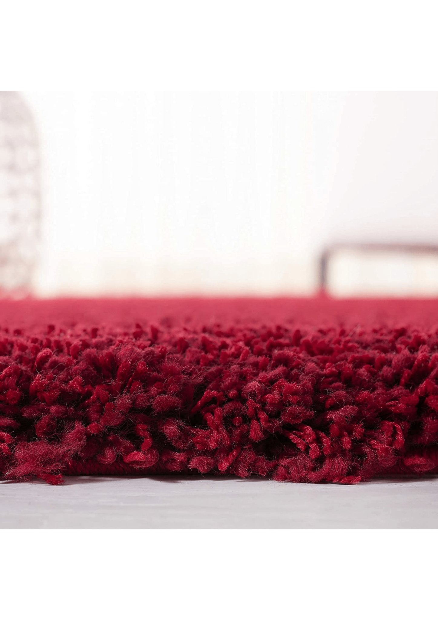 Red Plush Shaggy Rug - Rugs at Nestern