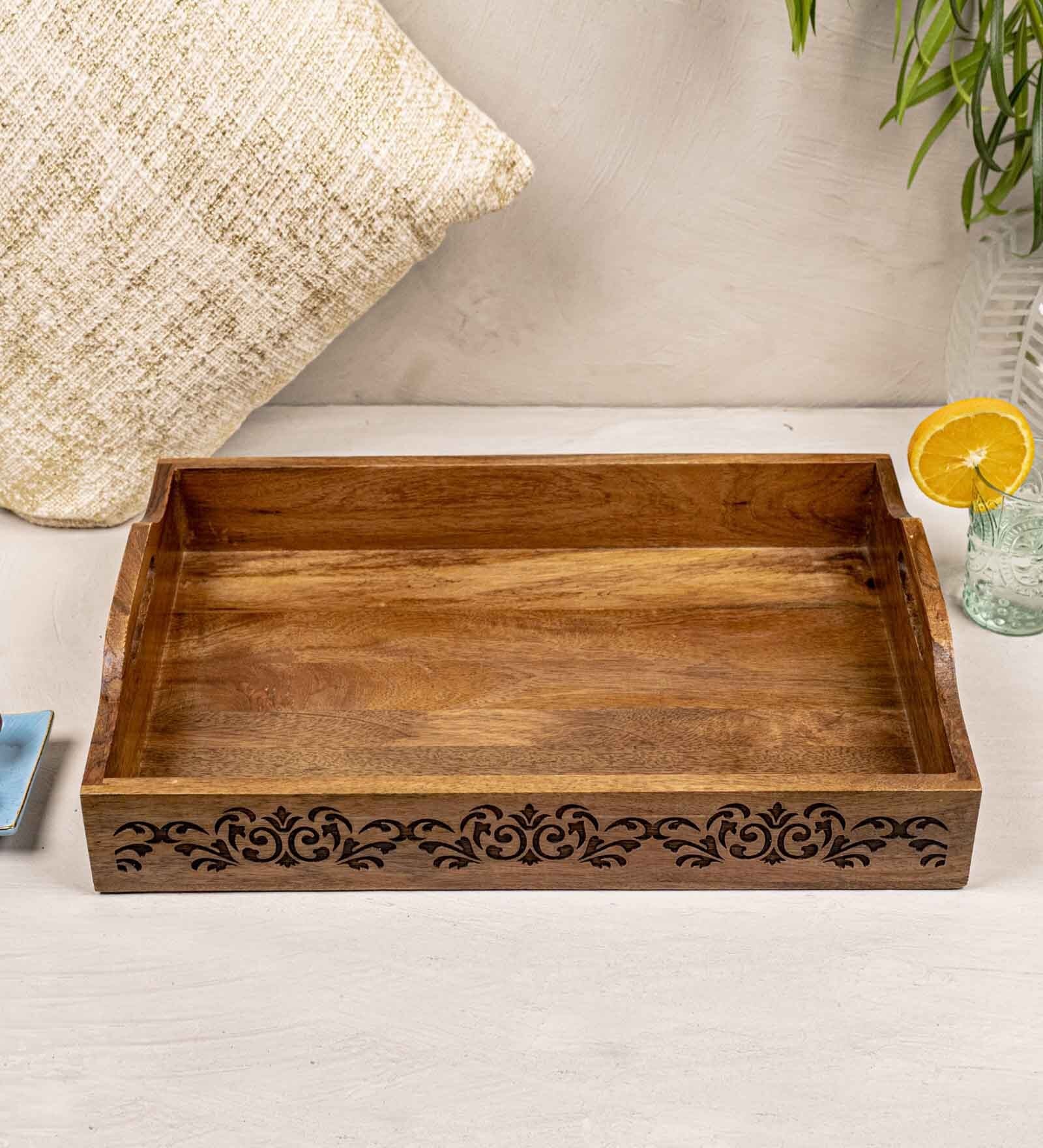 Refined Acacia Wood Serving Tray