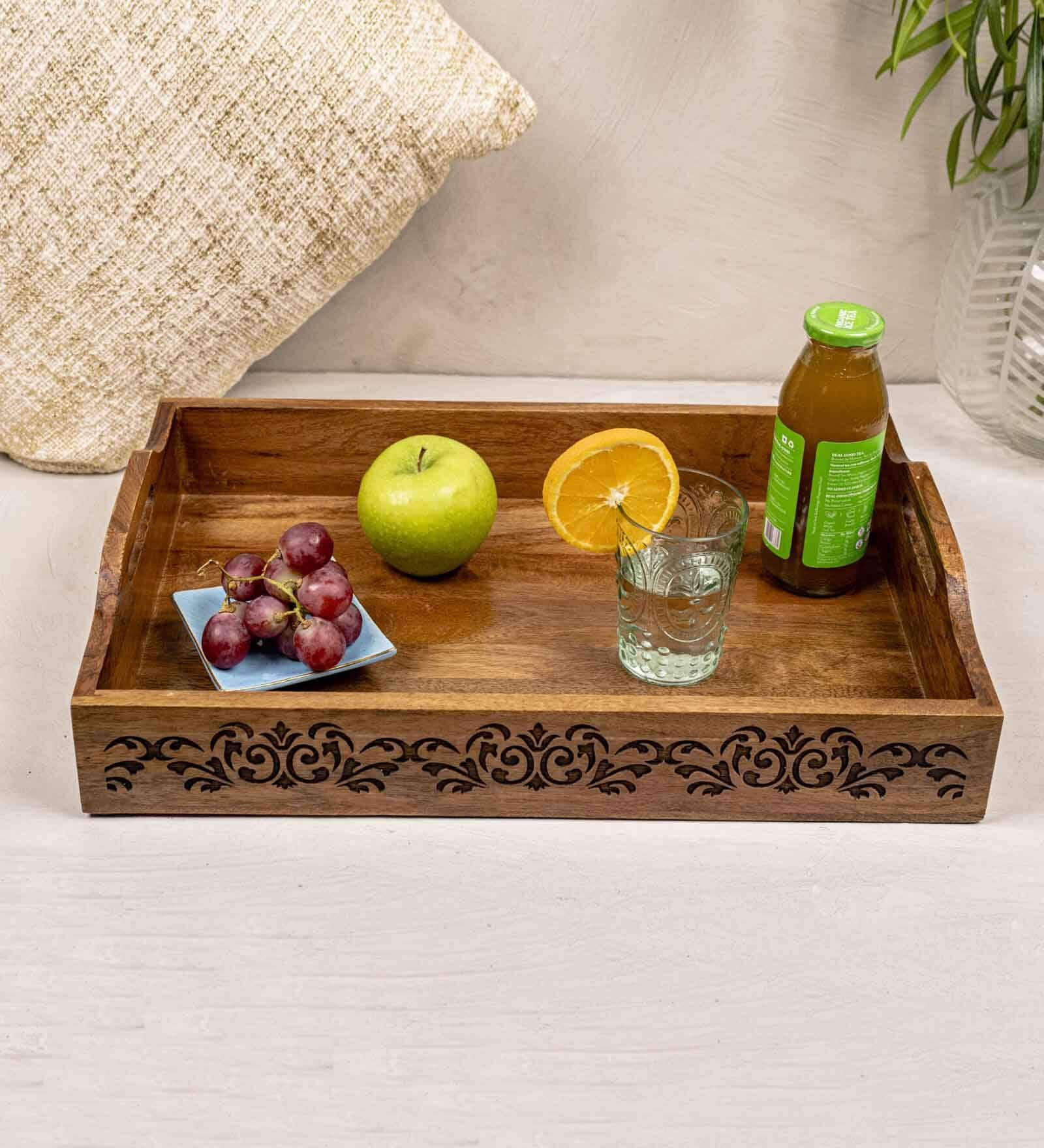 Refined Acacia Wood Serving Tray