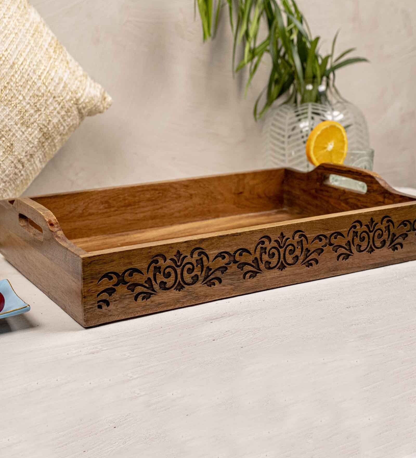 Refined Acacia Wood Serving Tray