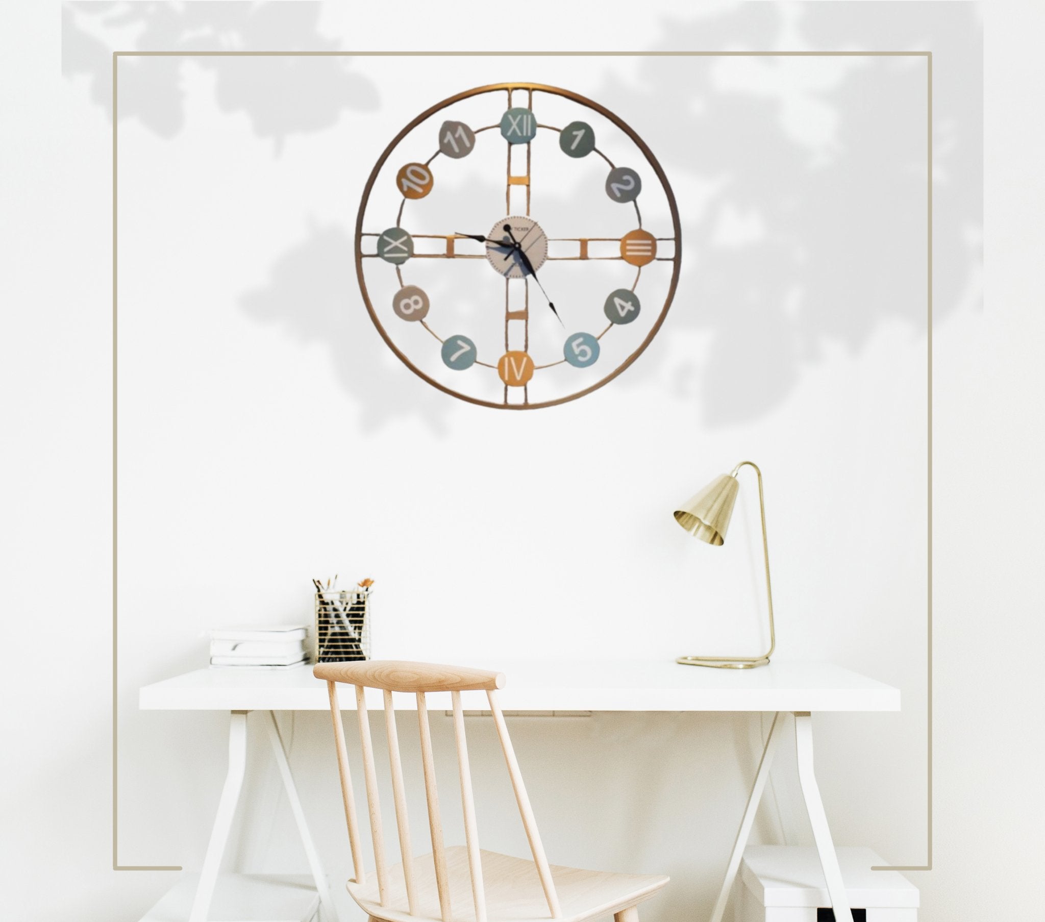 Round Metal Home Decor Wall Clock - Wall Clock at Nestern