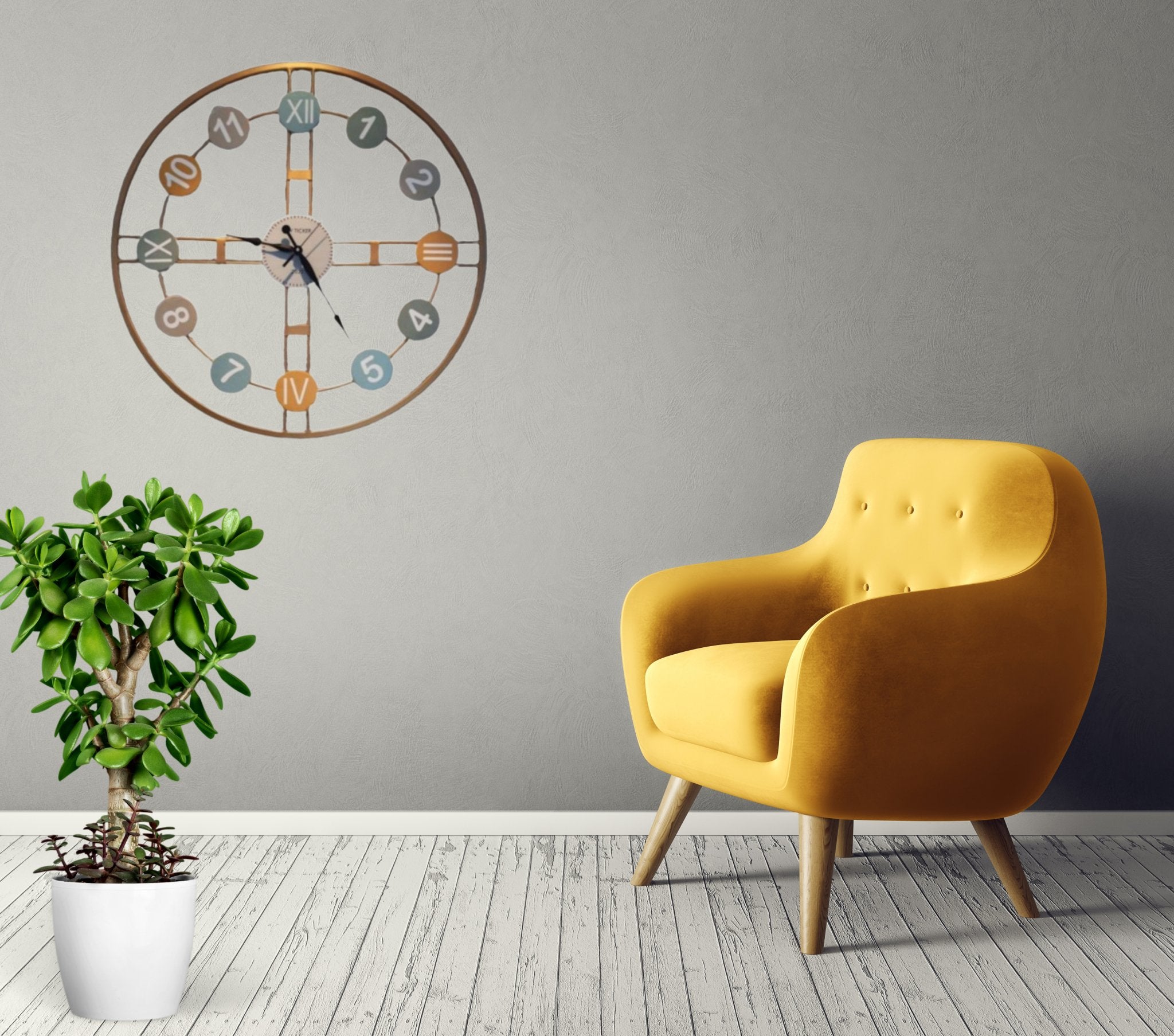 Round Metal Home Decor Wall Clock - Wall Clock at Nestern