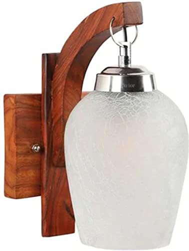 Rustic Wooden Bracket Wall Lamp - Wall Lights at Nestern