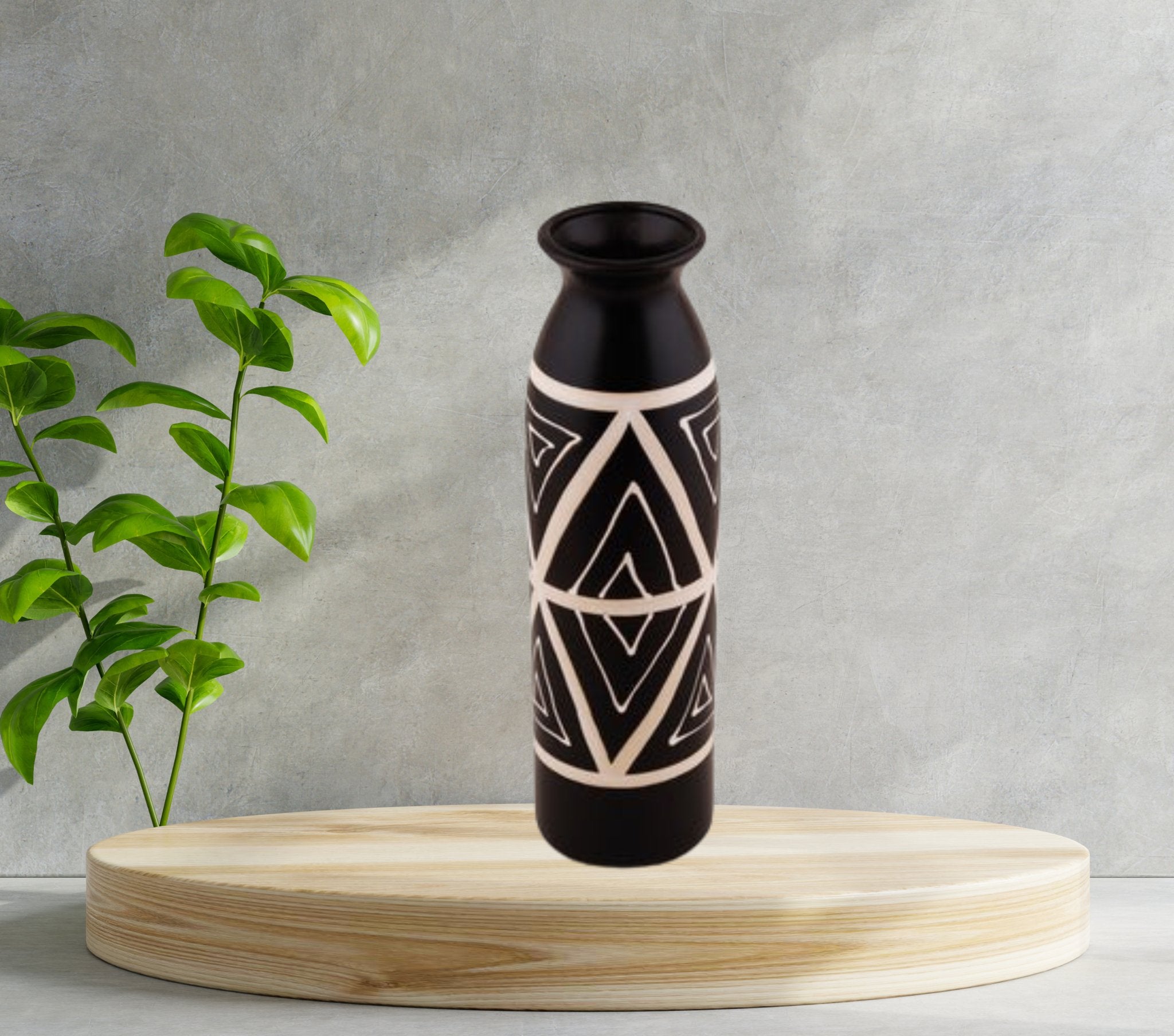 Sleek Bold Black Decoartive Table Vase - Home Decor at Nestern