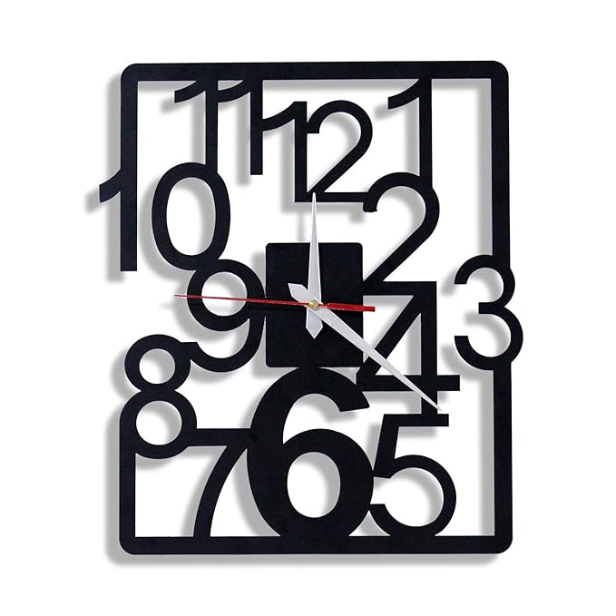 Square Abstract Numerals Wall Clock - Wall Clock at Nestern