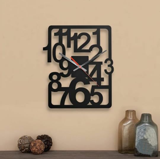 Square Abstract Numerals Wall Clock - Wall Clock at Nestern