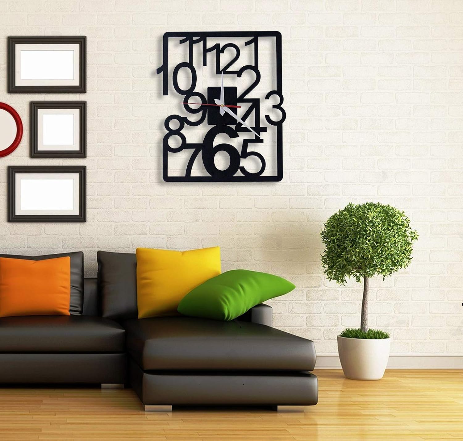 Square Abstract Numerals Wall Clock - Wall Clock at Nestern