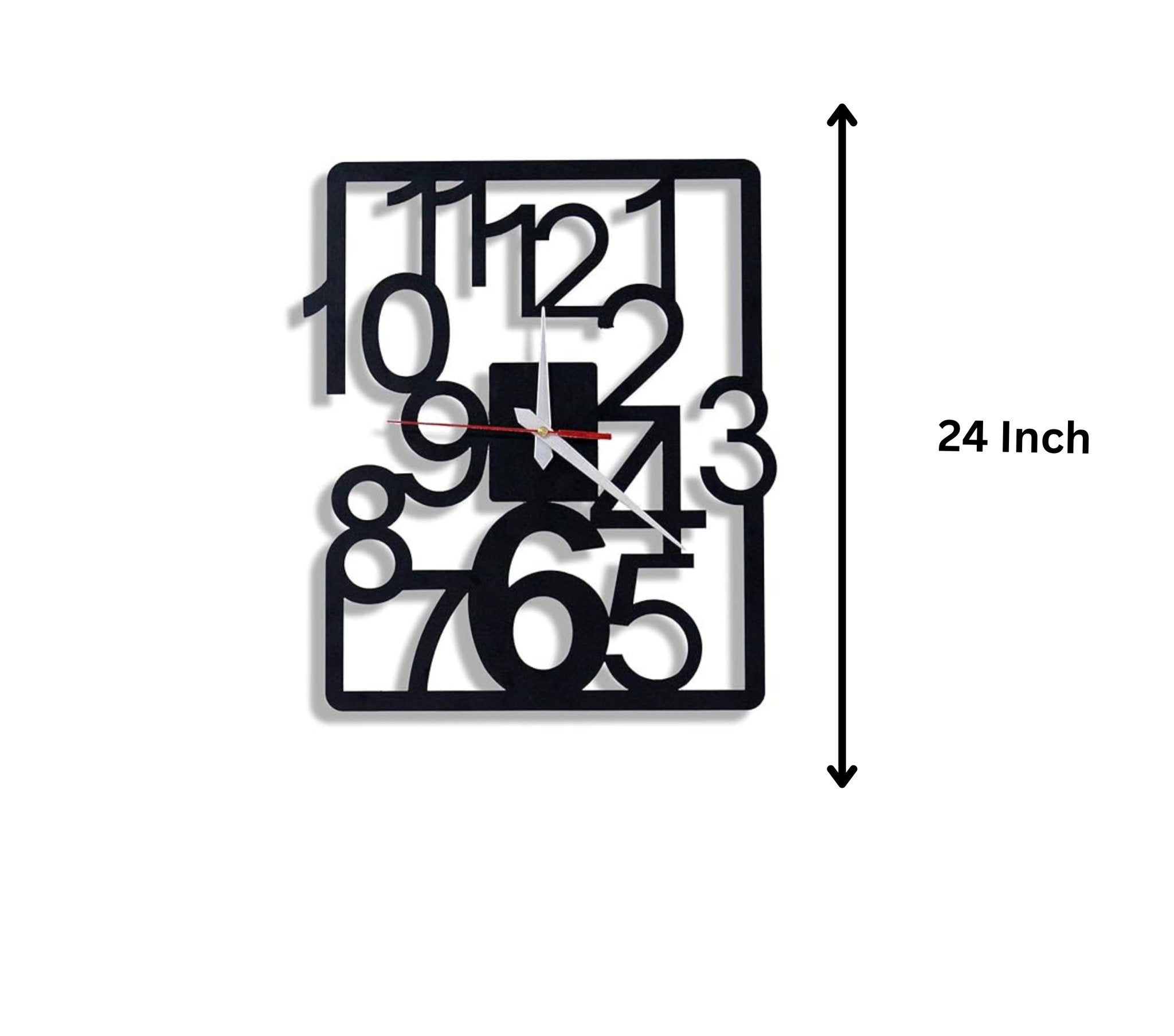 Square Abstract Numerals Wall Clock - Wall Clock at Nestern