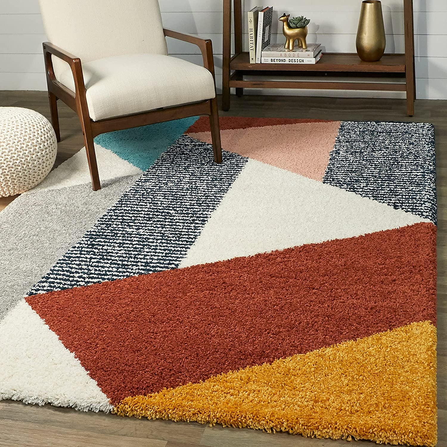 Striking Multicolored Geometric Area Rug - Rugs at Nestern