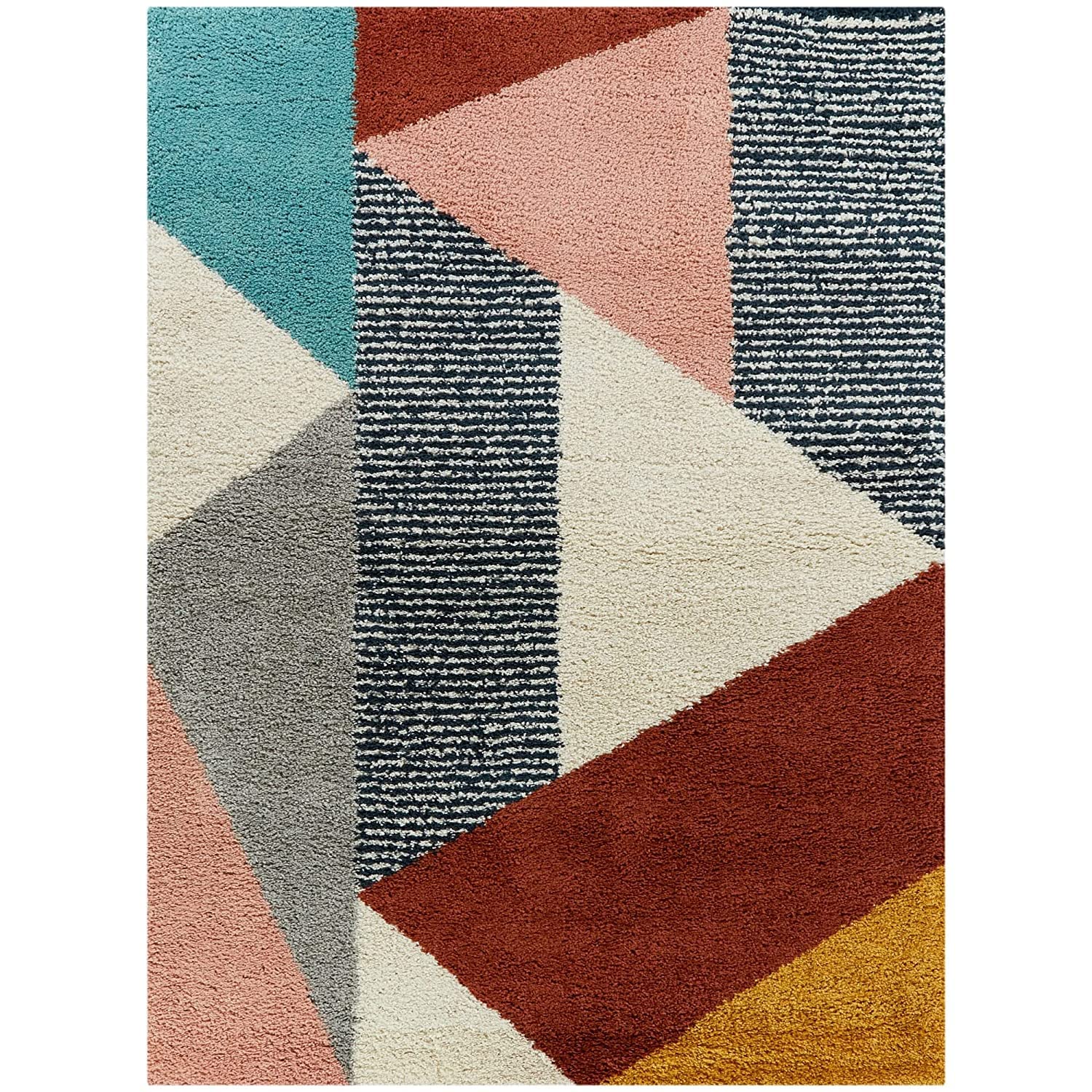 Striking Multicolored Geometric Area Rug - Rugs at Nestern