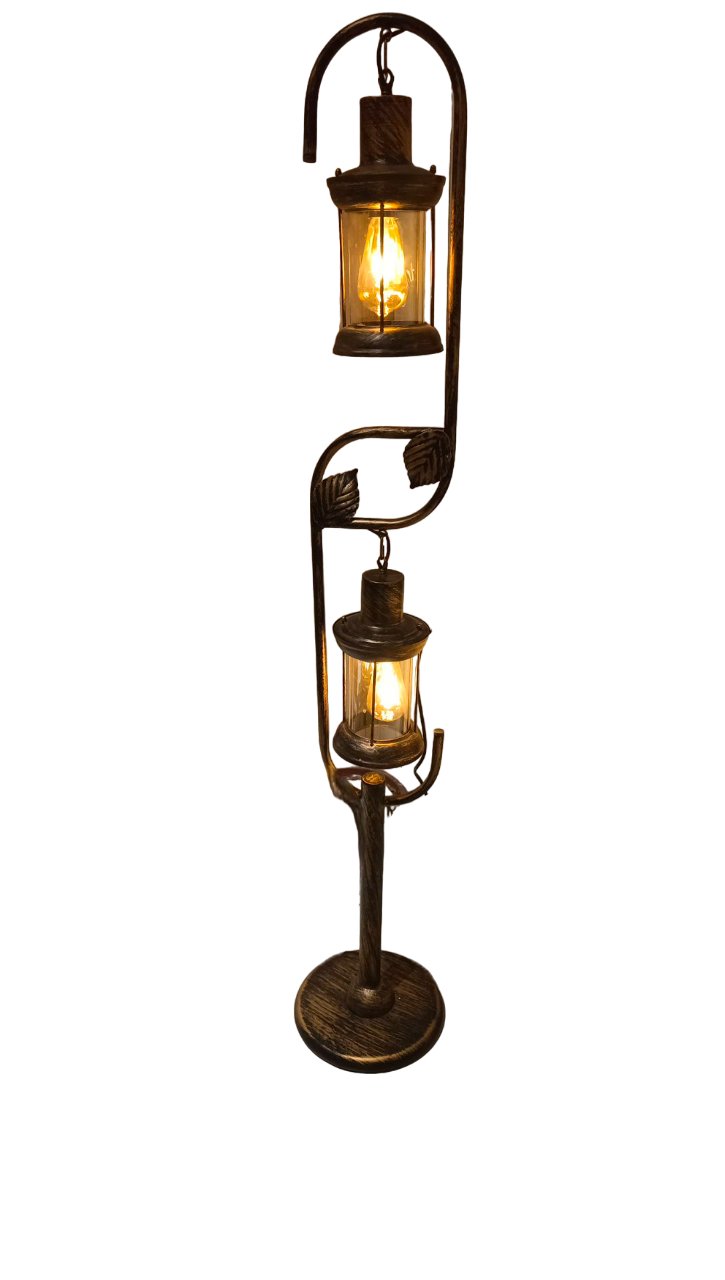 Stylish Iron Floor Lamp with Unique Shape and Powder Coated Design - Home Decor at Nestern