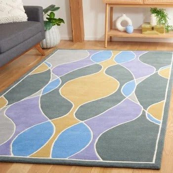 Switzerland Wool Collections Abstract Wave Pattern Area Rug - Custom Sizes Available - Rugs at Nestern